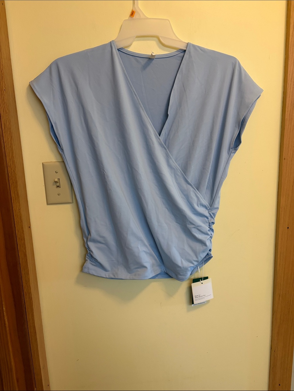 HALARA Light Blue Wrap-Front Women's Top